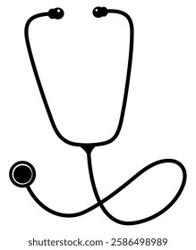 Vector stethoscope illustration, isolated on a white background. 
