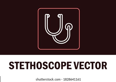 Vector of stethoscope isolated on dark background. For designer.