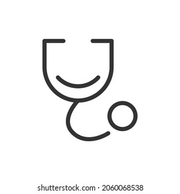 Vector stethoscope line icon. Symbol in trendy outline style. Vector illustration isolated on a white background.