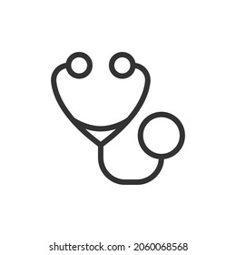 Vector stethoscope line icon. Symbol in trendy outline style. Vector illustration isolated on a white background.