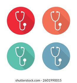 Vector Stethoscope Medical Icon In Circles