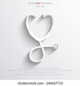 Vector stethoscope web icon Eps10.