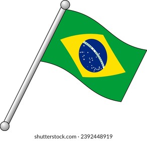 vector a stick of the Brazilian flag