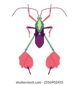 Vector Stick Bug Insect Cartoon Illustration Isolated