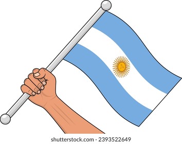 vector de una bandera de palo del país de Argentina