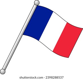 vector of a stick flag of France