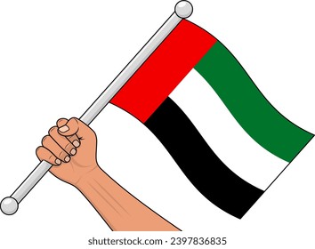 vector de una bandera de palo de los emiratos árabes unidos