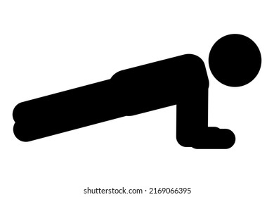 Vector Stick man Workout plank, Isolated on white
