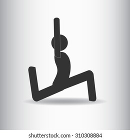 vector stick man yoga pose. Dove pose.