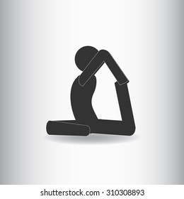 vector stick man yoga pose. Dove pose.