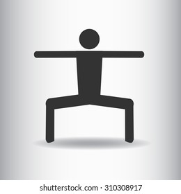 vector stick man yoga pose. Mortar pose.