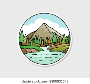 Vector sticker badge nature vector illustration design