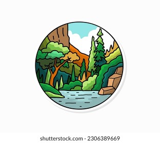 Vector sticker badge nature vector illustration tshirt design summer tshirt design 