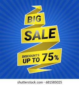 Vector sticker, banner, label. Coupon sale, offers and promotions vector template. Big sale.