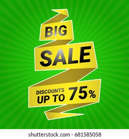 Vector sticker, banner, label. Coupon sale, offers and promotions vector template. Big sale.