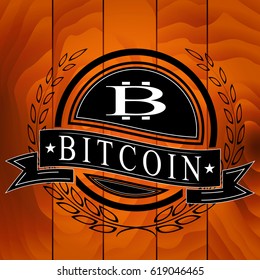 The vector sticker of bit-coin symbol