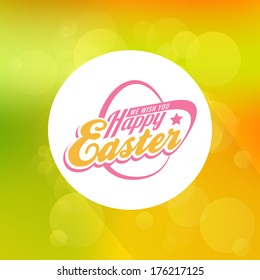 vector sticker component of easter vacation on wizard scene with colourful bokeh perfect as template for reception cardboard egg star spring performance elegant glow plush fancy light art concept deco