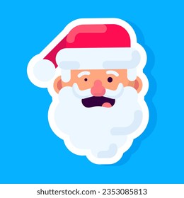 Etiqueta vectorial de la emoción confusa santa claus. Icono minimalista de santa claus para los niños.