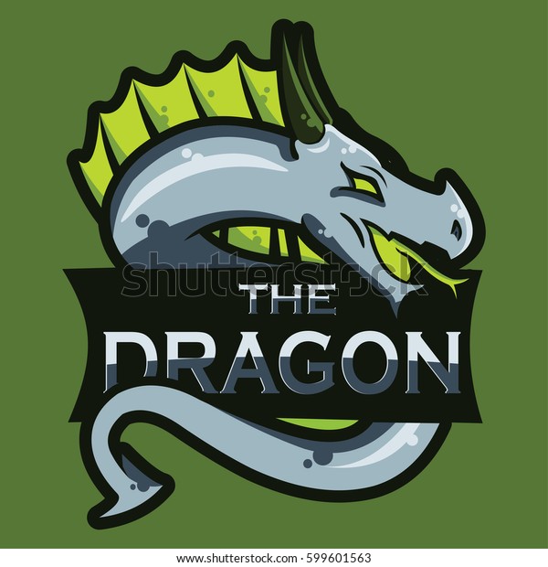 Vector Sticker Dragon Mascot Symbol Logo Stock Vector (Royalty Free ...