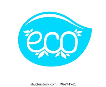 Vector sticker with eco logo