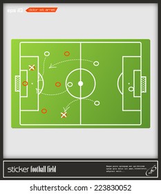Vector sticker football field eps 10