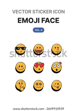 Vector Sticker Icon Emoji Face