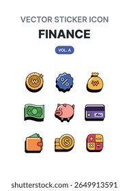 Vector Sticker Icon Finanzas Banca