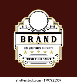 vector sticker illustration brand logo label for bottle template