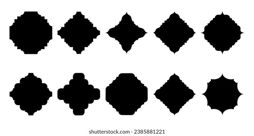  Vector sticker label, Collection of vintage frames