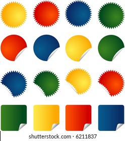 vector sticker labels in different colors