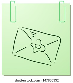 Vector sticker with letter on a white background