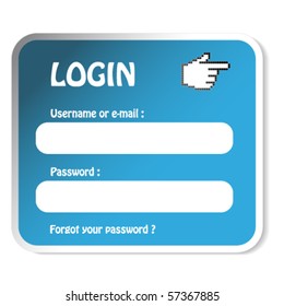 Vector sticker - login form