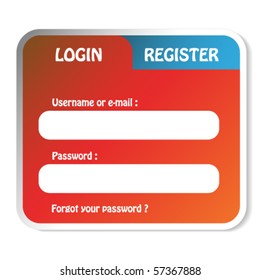 Vector sticker - login form