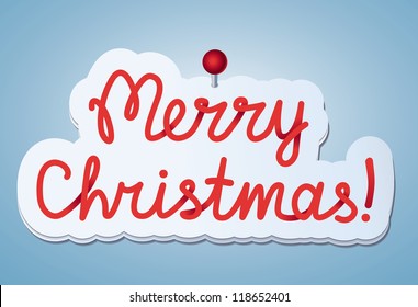 Vector sticker with merry christmas greeting