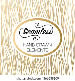 Vector sticker on abstract hand-drawn waves texture, wavy background. 