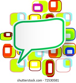 Vector sticker over abstract colorful background