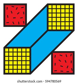 Vector sticker and patch in 90s 80s styles on white background. Simple abstract illustration for printing, badges, web email graphic, minimal design elements