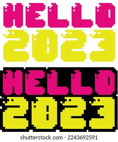 Vector Sticker Say HELLO 2023 