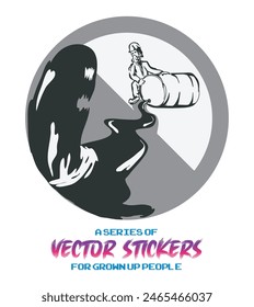 Vector sticker series for grown up people