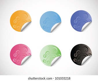 Vector Sticker Set isolated on a white background
