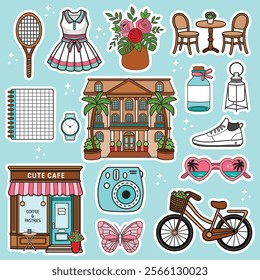 Vector Sticker Sheet: Stylish and Versatile Everyday Icons