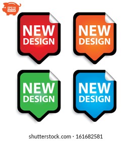 Vector: Sticker or sign new design set for sale. Eps10.