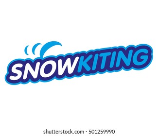 Vector sticker snow kiting, ryder, kite and snowboarding. Winter extreme sports. Vector Illustration. Web banners, advertisements, brochures, business templates. Isolated on a white background