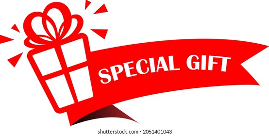 vector sticker is a special gift for you in red