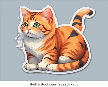 vector a sticker template of cat cartoon character svg