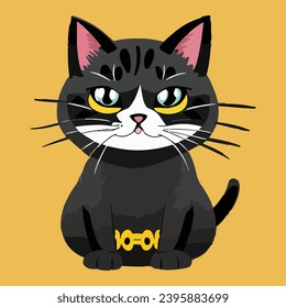 vector una plantilla de pegatina del personaje de dibujos animados de gato