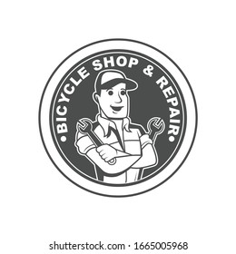 Vector sticker template design with Mechanic Theme