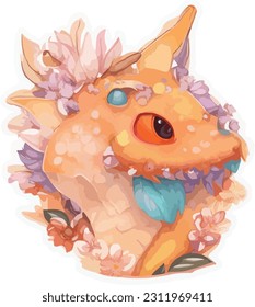 plantilla de pegatinas vectoriales del ilustrador de dibujos animados