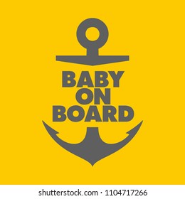 Vector Stickers Anchor Baby On Board