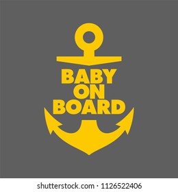 Vector stickers anchor Baby on Board